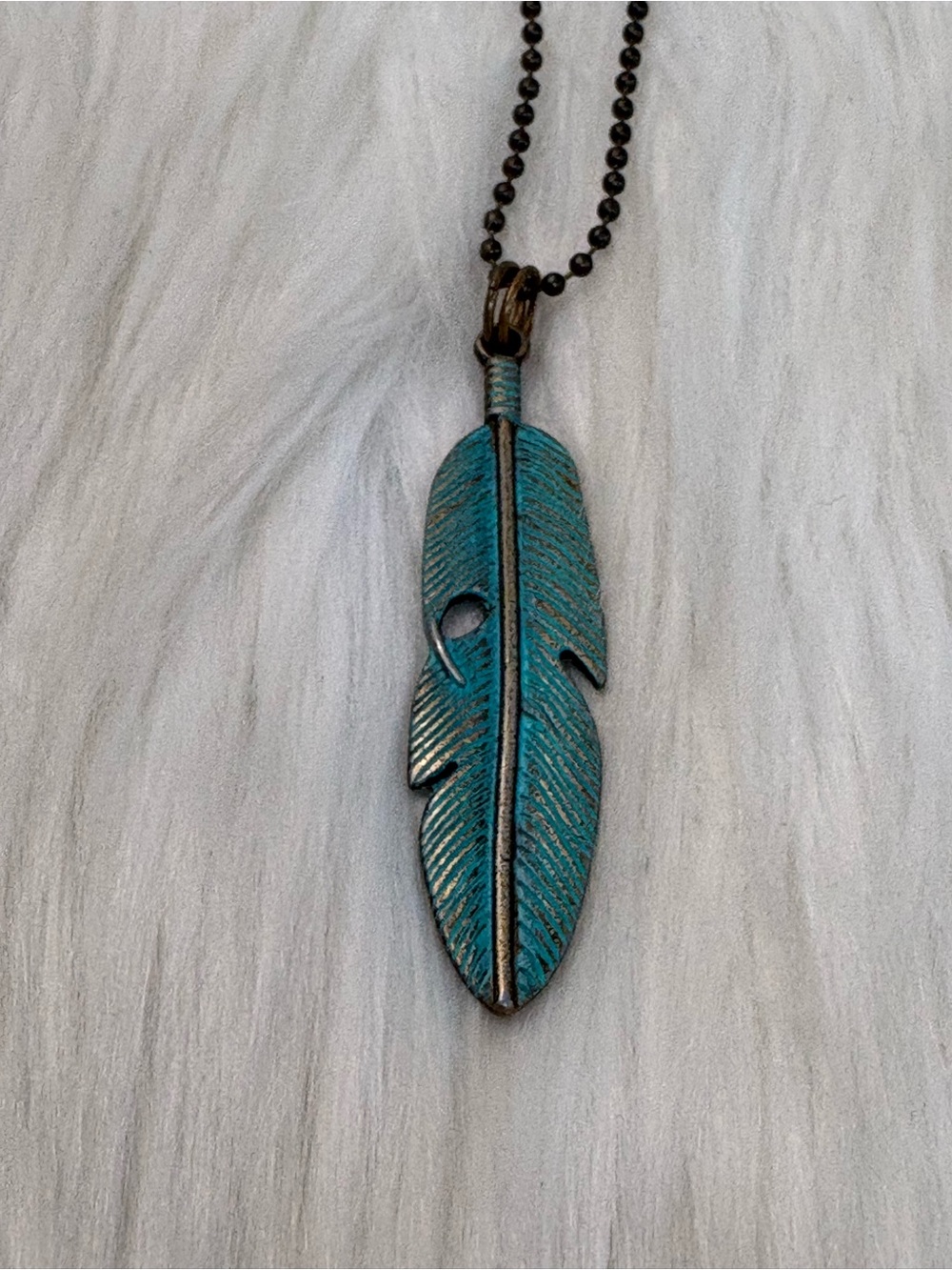 Turquoise Feather Pendant Necklace - Women Jewelry Necklaces